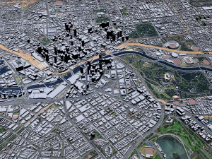Melbourne city Australia 100km 3D Model