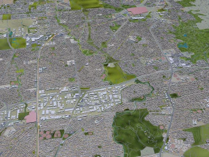 Melbourne city Australia 100km 3D Model