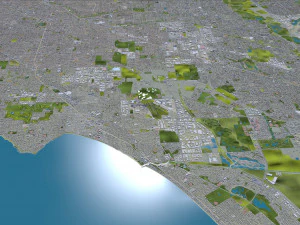 Melbourne city Australia 100km 3D Model