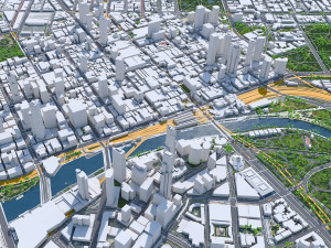 Melbourne city Australia 100km 3D मॉडल