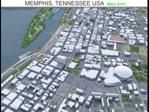 Мемфіс місто Теннессі США 90 км 3D Модель