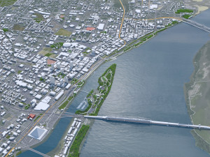 Memphis city Tennessee USA 90km 3D मॉडल