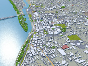 Memphis city Tennessee USA 90km 3D मॉडल
