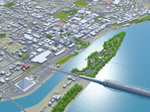 Memphis city Tennessee USA 90km 3D मॉडल