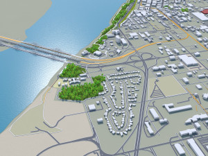 Memphis city Tennessee USA 90km 3D मॉडल