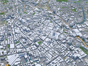 Manchester city UK 60km 3D Model