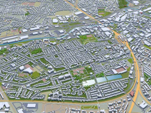 Manchester city UK 60km 3D Model