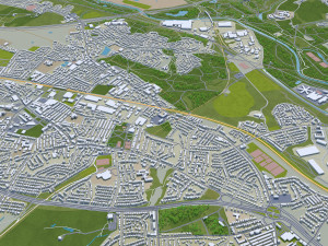 Manchester city UK 60km Modello 3D