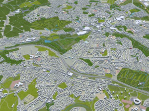 Manchester city UK 60km 3D Model