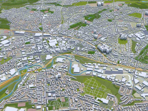 Manchester city UK 60km 3D Model