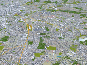 Manchester city UK 60km Modello 3D