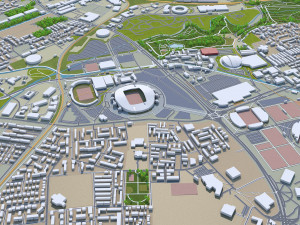 Manchester city UK 60km Modello 3D
