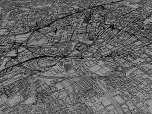 Manchester city UK 60km Modello 3D