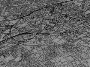 Manchester city UK 60km 3D Model