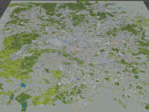 Manchester city UK 60km 3D Model