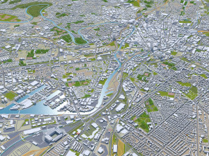Manchester city UK 60km Modello 3D