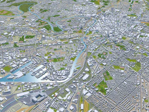 Manchester city UK 60km 3D Model