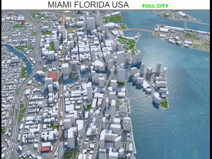 Miami city Florida USA 40km 3D Model