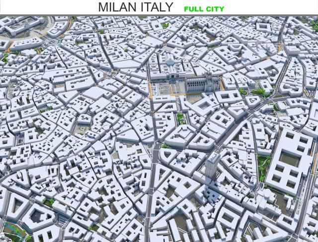 Milan city Italy 50km Modelo 3D .c4d .max .obj .3ds .fbx .stl .blend 