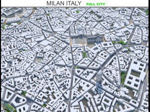 Milan city Italy 50km 3D Model