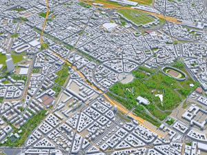 Milan city Italy 50km 3D Model