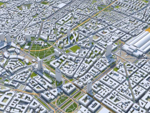 Milan city Italy 50km 3D Model