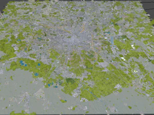 Milan city Italy 50km 3D Model