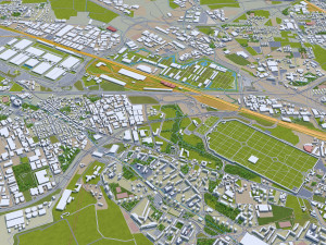 Milan city Italy 50km Modelo 3D