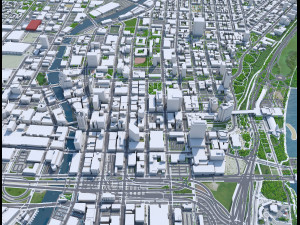 Milwaukee city Wisconsin USA 50km 3D 모델