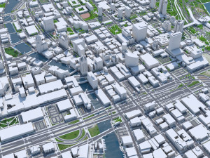 Milwaukee city Wisconsin USA 50km 3D 모델