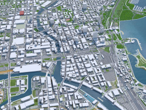 Milwaukee city Wisconsin USA 50km 3D 모델