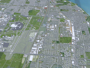 Milwaukee city Wisconsin USA 50km 3D 모델