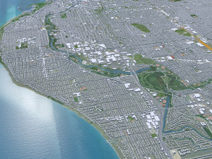 Milwaukee city Wisconsin USA 50km 3D 모델