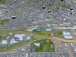 Milwaukee city Wisconsin USA 50km 3D 모델