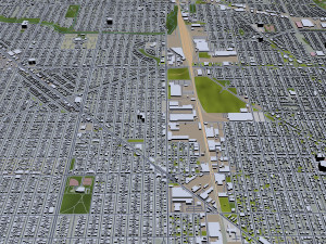 Milwaukee city Wisconsin USA 50km 3D 모델