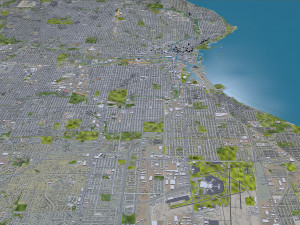 Milwaukee city Wisconsin USA 50km 3D 모델