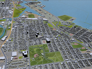 Milwaukee city Wisconsin USA 50km 3D 모델