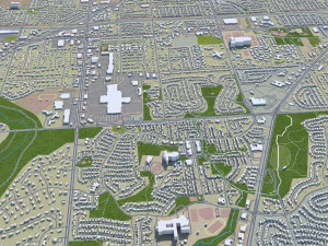 Milwaukee city Wisconsin USA 50km 3D Model