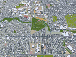 Milwaukee city Wisconsin USA 50km 3D 모델
