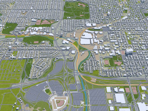 Milwaukee city Wisconsin USA 50km 3D 모델