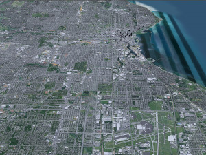 Milwaukee city Wisconsin USA 50km 3D 모델