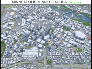 Minneapolis Minnesota USA 40km Modelo 3D