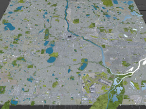 Minneapolis Minnesota USA 40km 3D Модель