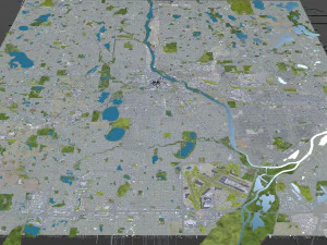 Minneapolis Minnesota USA 40km 3D Model