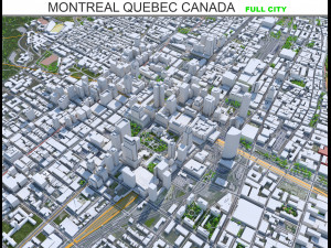 Montreal city Quebec Canada 75km 3D Model