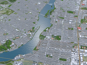 Montreal city Quebec Canada 75km Modelo 3D