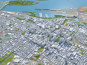 Montreal city Quebec Canada 75km Modelo 3D
