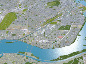 Montreal city Quebec Canada 75km Modelo 3D