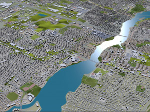 Montreal city Quebec Canada 75km Modelo 3D