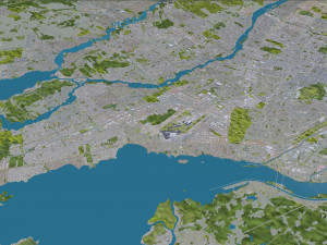Montreal city Quebec Canada 75km Modelo 3D